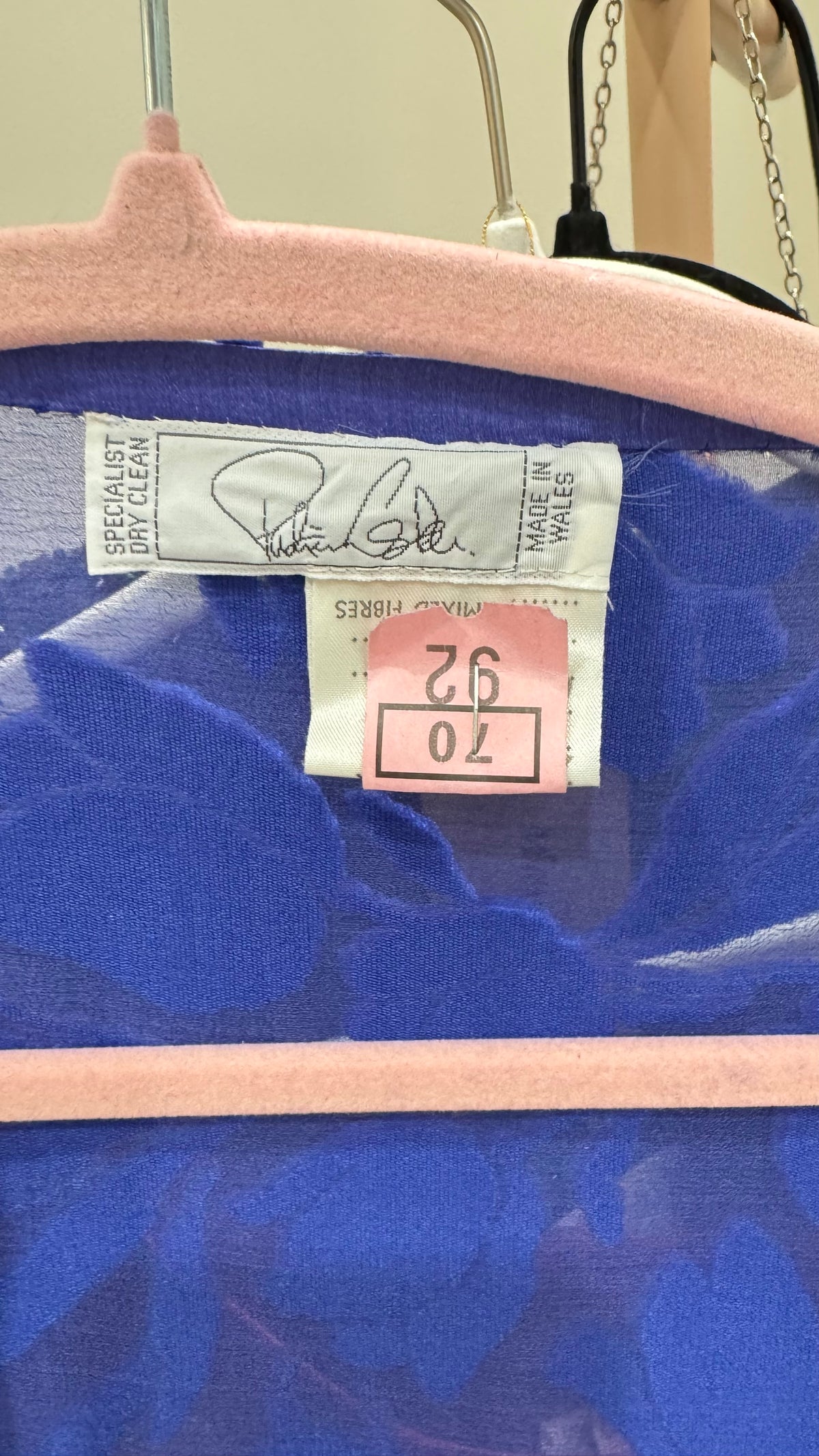 1980's Patricia Lester Silk Plissé & Devoré Velvet Jacket in Royal Blue